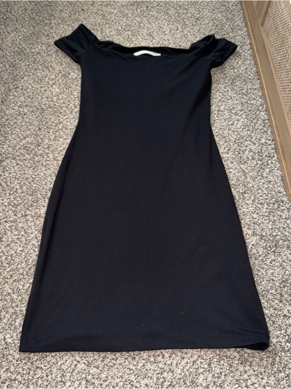 Susan Monaco Black Off-Shoulder Bodycon Mini Dress Size Small